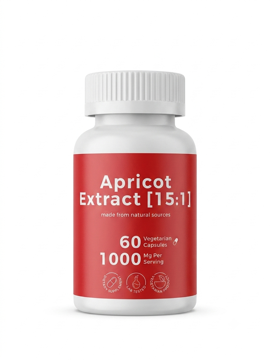 Health & Heal Apricot Extract [15:1] 1000mg — Concentrated Botanical Daily Wellness Capsules | 60 Vegetarian Capsules