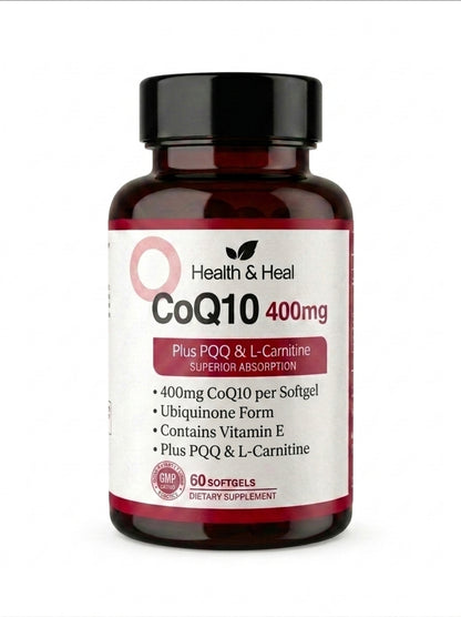 Health & Heal CoQ10 400mg with PQQ & L-Carnitine — 60 Softgels