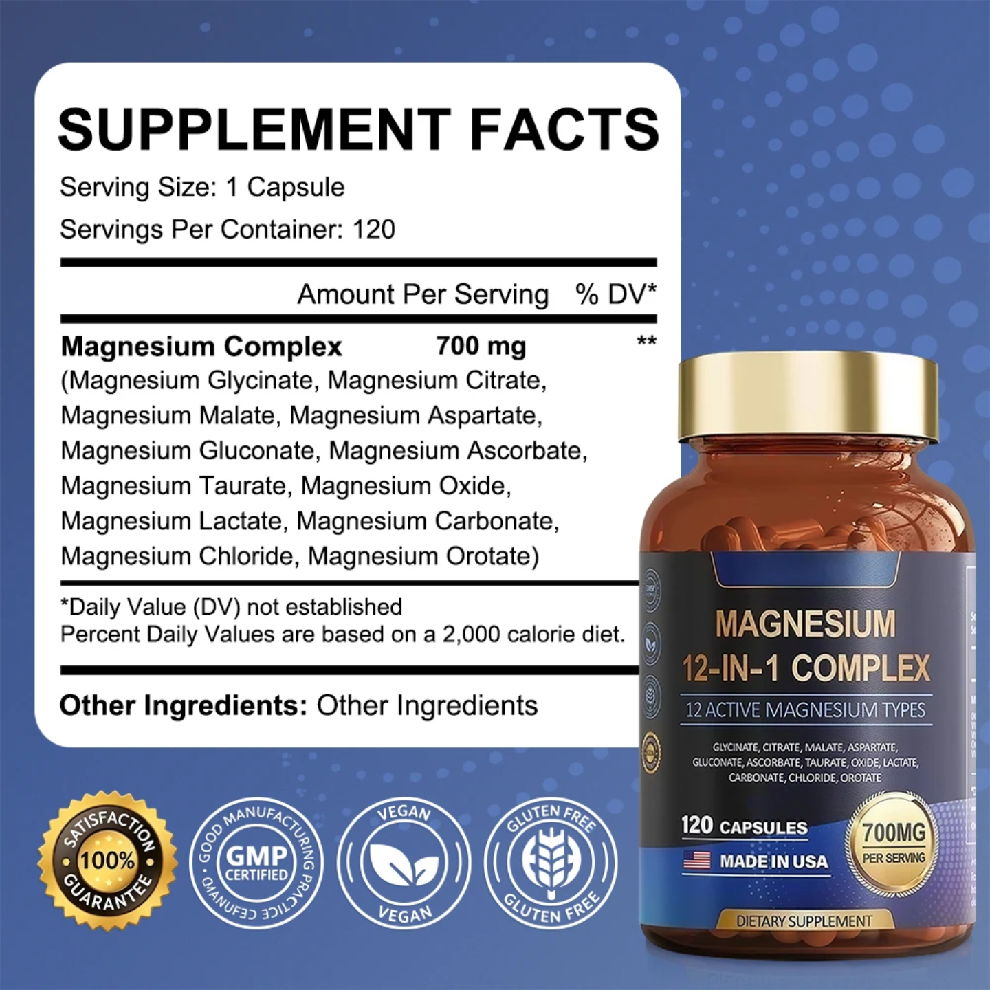 Totaria Health Magnesium 12-in-1 Complex 700mg | 120 Capsules AU