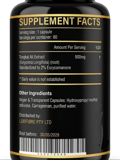 Tongkat Ali 500mg — Eurycoma Longifolia Botanical Capsules
