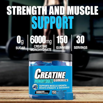 Creatine Monohydrate Gummies Supplements 6000mg Blueberry Flavour
