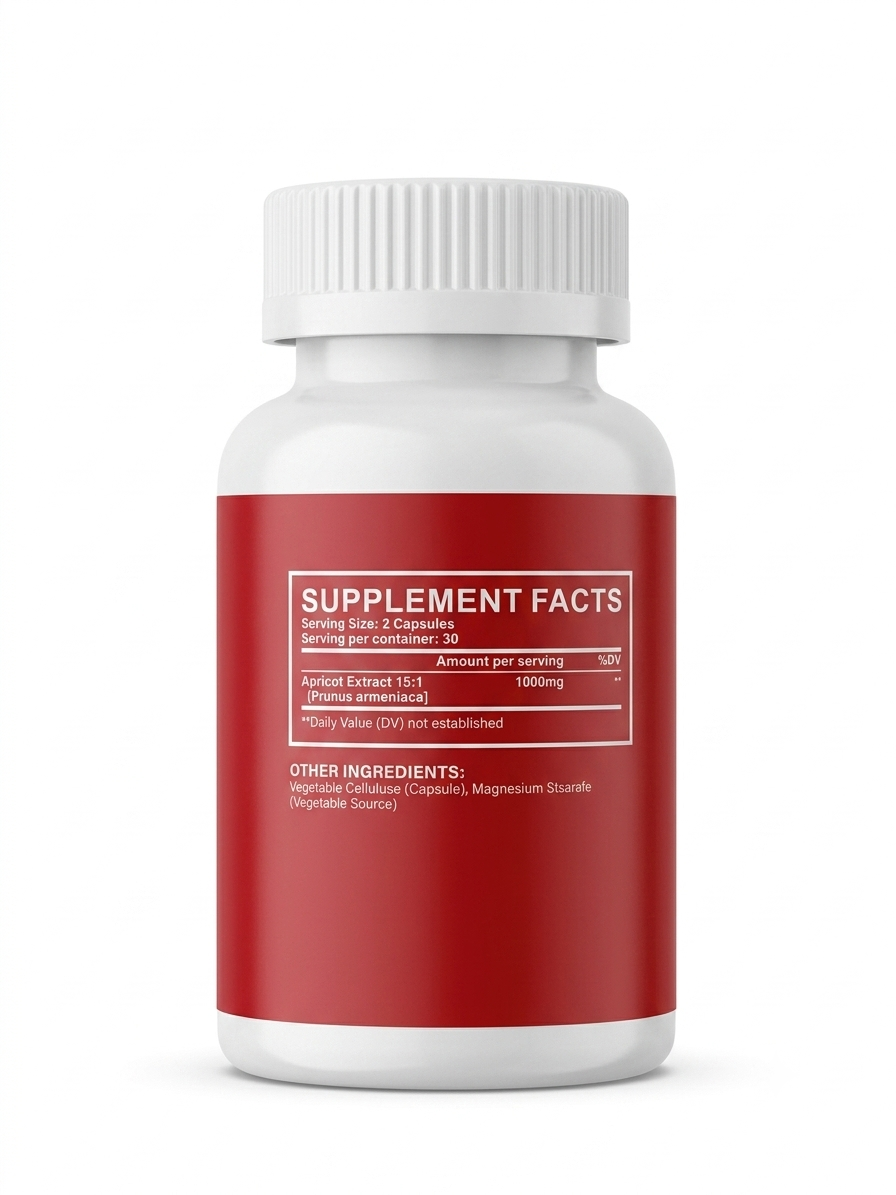 Health & Heal Apricot Extract [15:1] 1000mg — Concentrated Botanical Daily Wellness Capsules | 60 Vegetarian Capsules