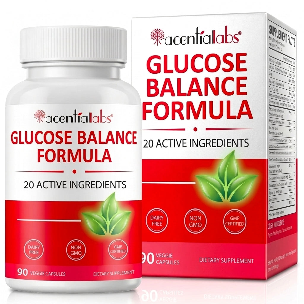 Acential Labs 20-ingredient chromium and botanical capsules, bottle and box, 90 veggie capsules