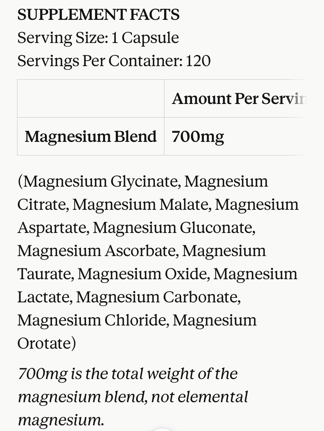 Magnesium Complex Blend 12-in-1 700mg | 120 Capsules AU