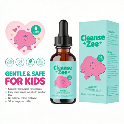 Cleanse Zee Zeolite Drops for Kids 3-Pack — 3 × 30mL | 90 Servings