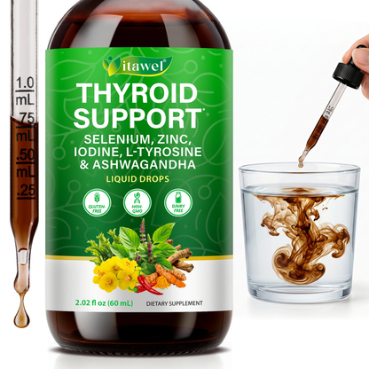 Itawel Iodine, Selenium, Zinc & L-Tyrosine Liquid Drops with Ashwagandha — 60mL | 30 Servings