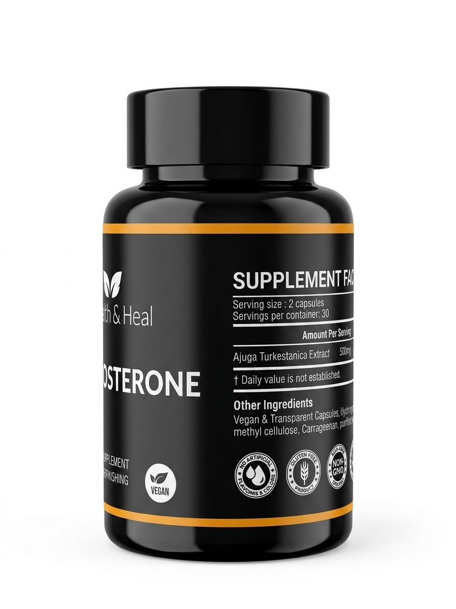 Health & Heal Turkesterone 1000mg — Ajuga Turkestanica Extract Botanical Wellness Capsules | 60 Capsules