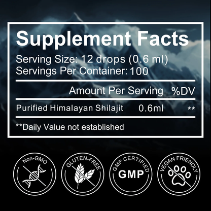 Liquid Himalayan Shilajit Drops 1000mg — Daily Mineral Wellness Support