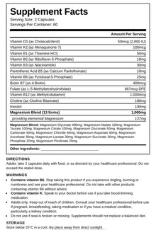 Health & Heal Magnesium Complex Blend + Methylated B Vitamins 25-in-1 | 120 Capsules AU
