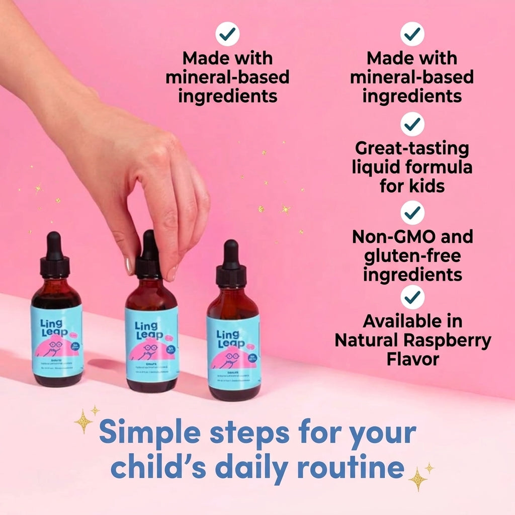 Joyspring Lingo Leap kids liquid supplement - non-GMO, gluten-free, sugar-free