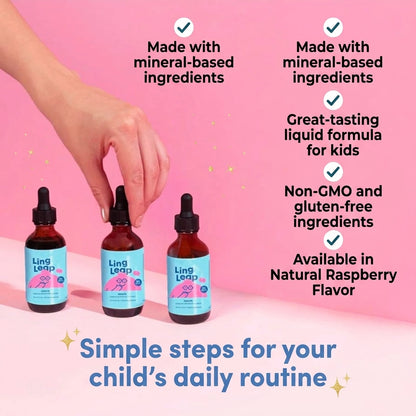 Joyspring Lingo Leap kids liquid supplement - non-GMO, gluten-free, sugar-free