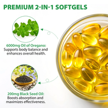 Wild Oregano Oil 6000mg + Black Seed Oil Softgels — 2 Pack Bundle | 120 Softgels