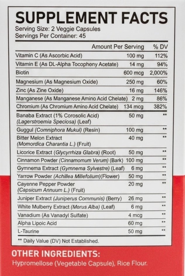 Acential Labs 20-ingredient chromium and botanical capsules, 90 count