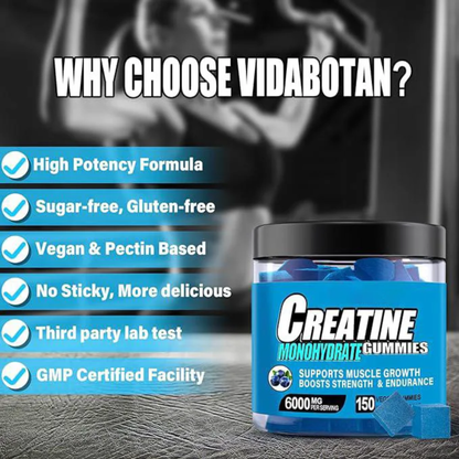 Creatine Monohydrate Gummies Supplements 6000mg Blueberry Flavour