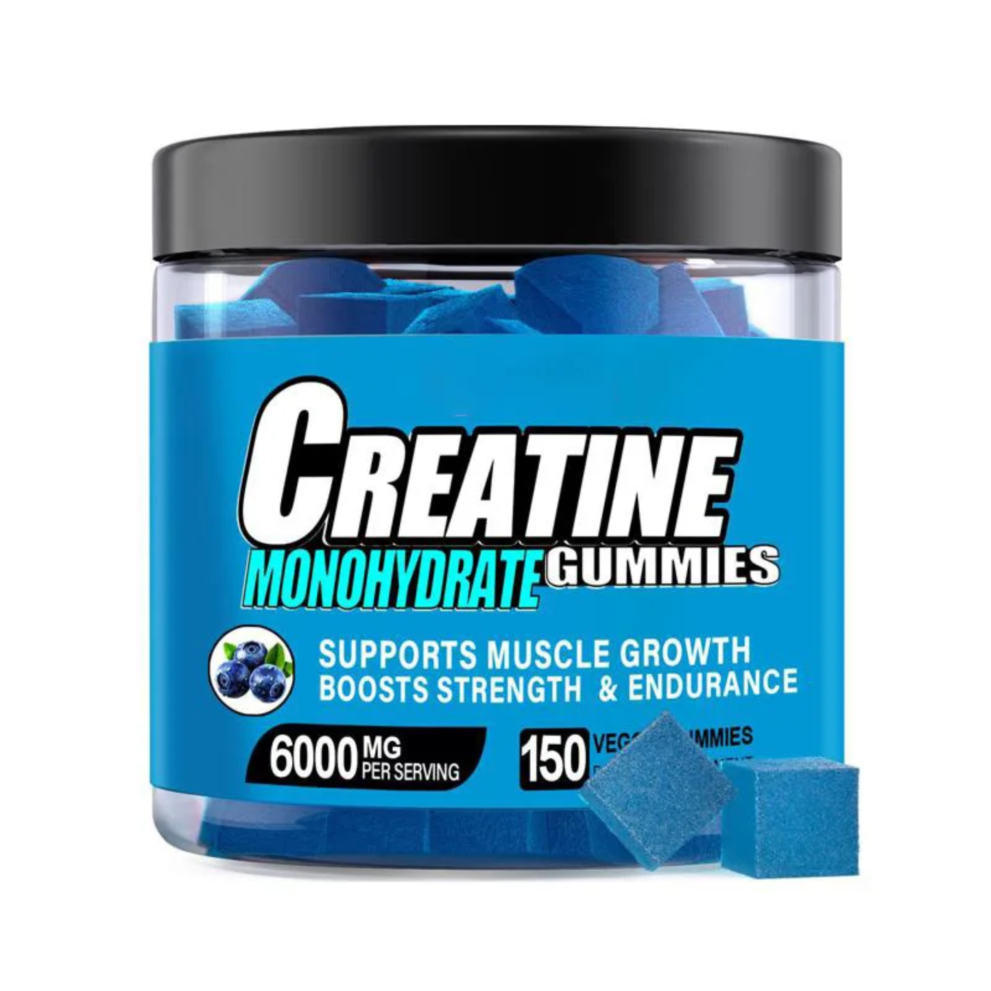 Creatine Monohydrate Gummies Supplements 6000mg Blueberry Flavour